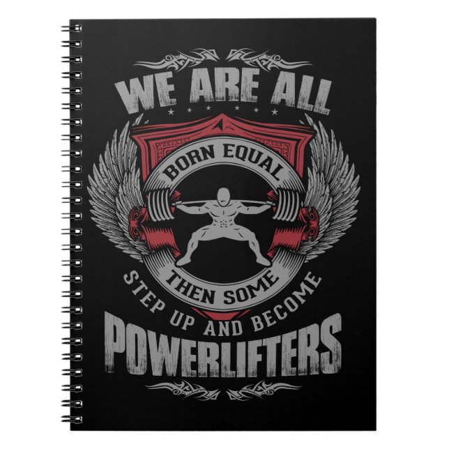 Powerlift - STEP UP - Gym Workout Motivational Anteckningsbok (Framsidan)