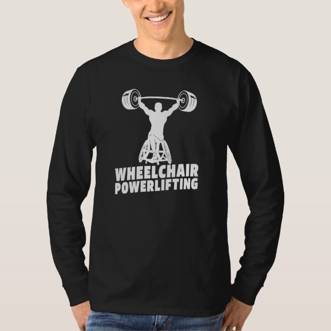 Powerlifter Wheelchair Fitness Gym Workout Powerli T Shirt (Framsida)