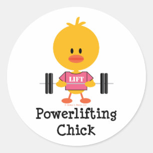 Powerlifting chickklistermärkear runt klistermärke