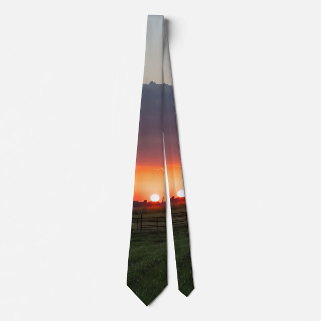 Powerline Sunset liggande Neck Tie Slips (Framsida)