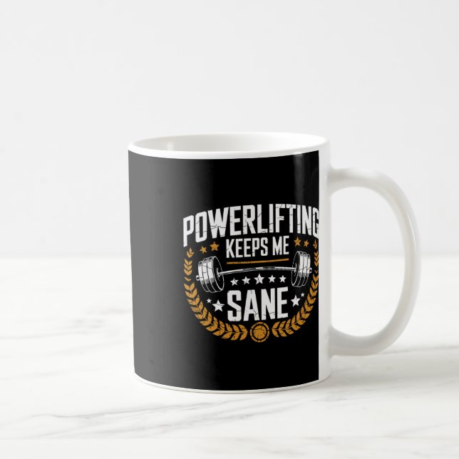 Powerlyftande Behållor Me Sane Pun Gym Powerlifter Kaffemugg (Höger)
