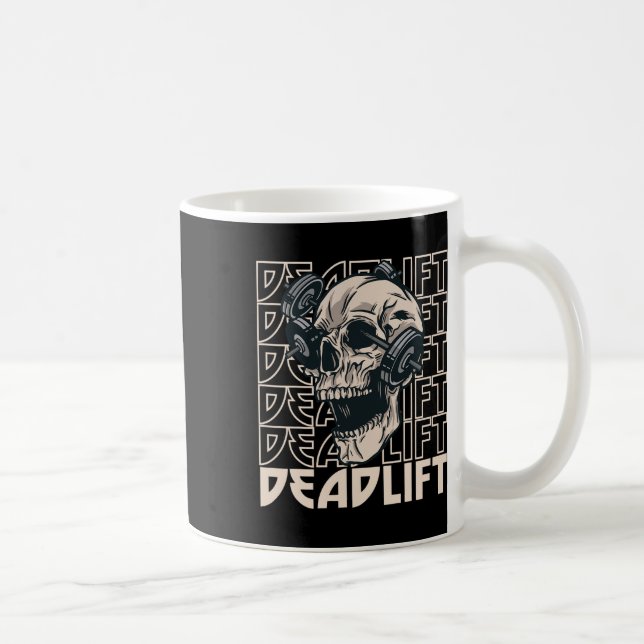 Powerlyftande Deadlift Skull Bodybuilding Kaffemugg (Höger)