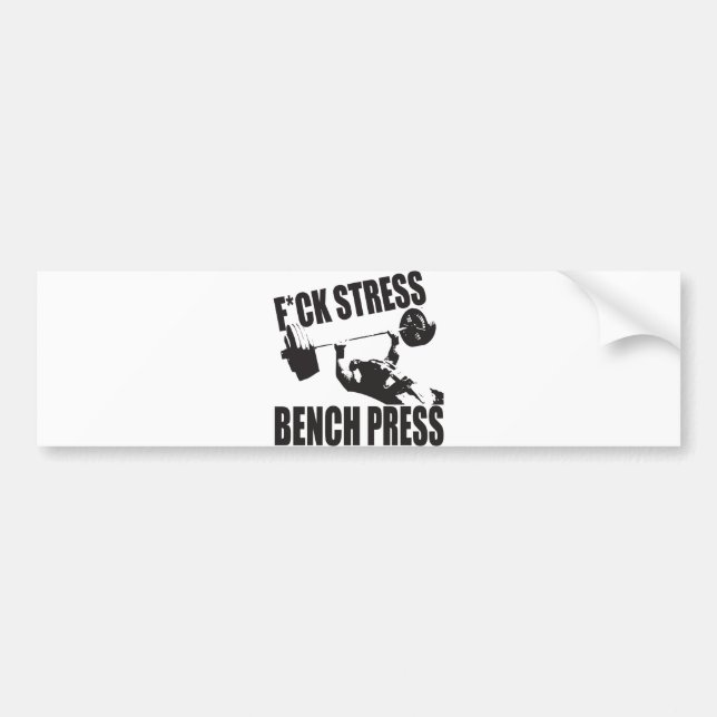 Powerlyftande motivation - F*CK-Stressa, Bench Pre Bildekal (Framsidan)