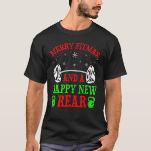 Powerlyftning Fitness Merry Fitmas och ett Lycklig T Shirt