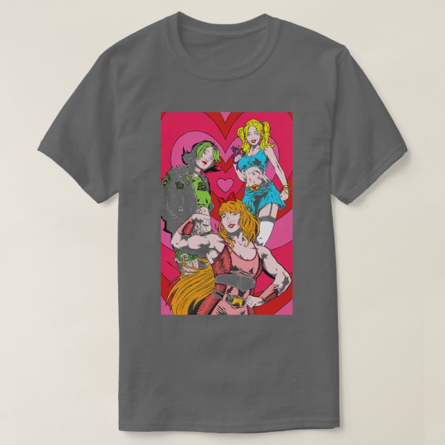 PowerPff-tecknader för KVINNOR-flickor T Shirt (Design framsida)