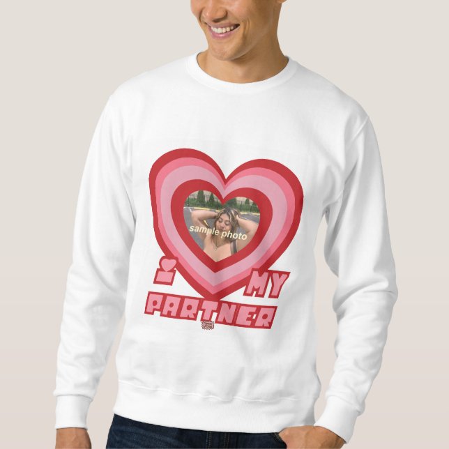 PowerPuff Dingus Heart- PARTNER Lång Ärmad Tröja (Framsida)