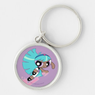 Powerpuff-flickblickar Rund Silverfärgad Nyckelring
