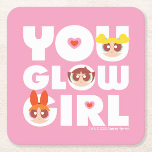Powerpuff-flickor: Din glödande flicka Underlägg Papper Kvadrat