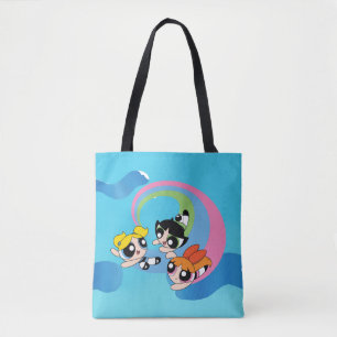Powerpuff flickor flyger genom Himlar Tygkasse