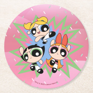 Powerpuff Girkraft Underlägg Papper Rund