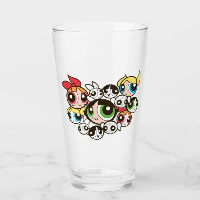 Powerpuff Girls Ansikte Mönster Glaskopp (Framsida)
