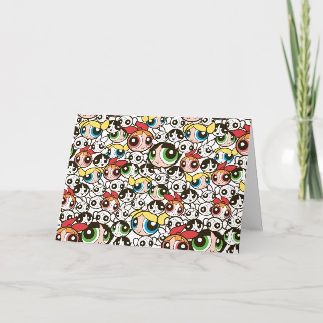 Powerpuff Girls Ansikte Mönster Kort (Framsida)
