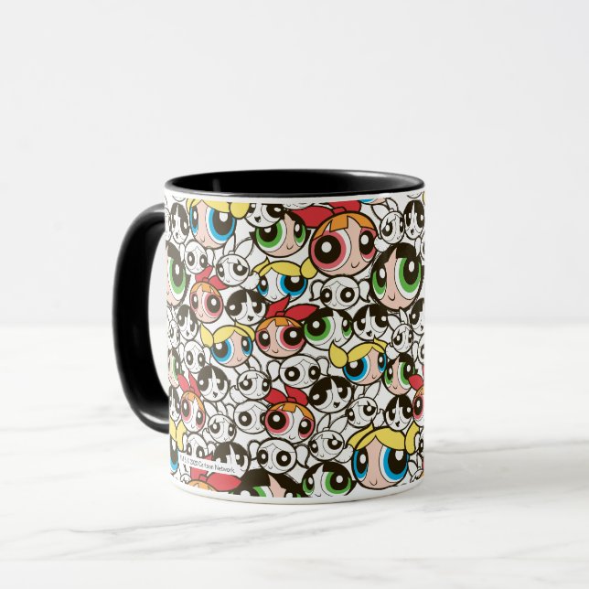 Powerpuff Girls Ansikte Mönster Mugg (Framsida vänster)