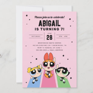 Powerpuff Girls Birthday - Rosa Inbjudningar