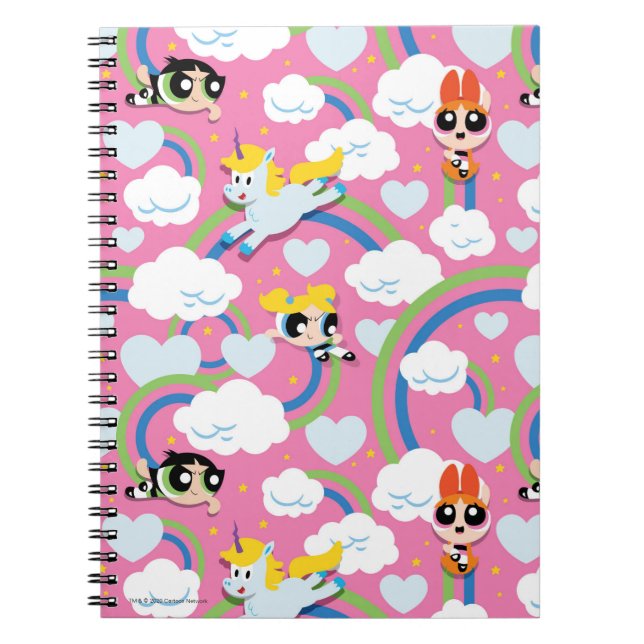 Powerpuff Girls & Donny Rainbow Mönster Anteckningsbok (Framsidan)