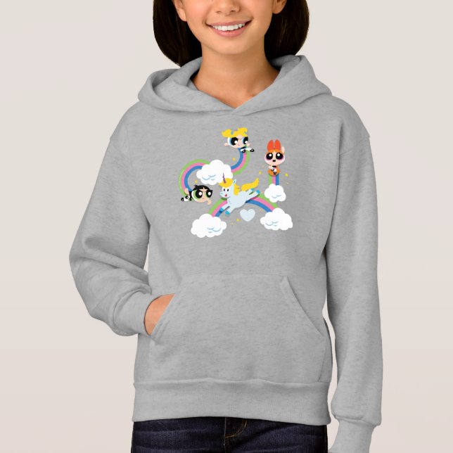 Powerpuff Girls & Donny Rainbow Mönster T Shirt (Framsida)