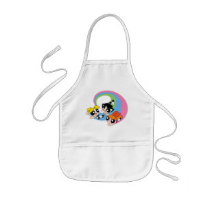 Powerpuff Girls flyger genom Himlar Barnförkläde