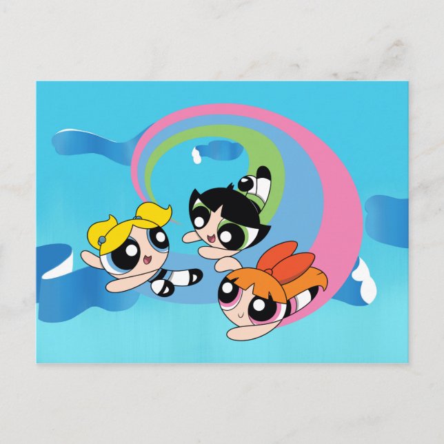 Powerpuff Girls flyger genom Himlar Inbjudan Vykort (Framsida)