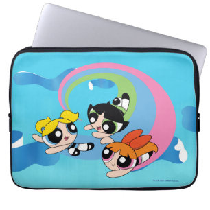 Powerpuff Girls flyger genom Himlar Laptop Fodral