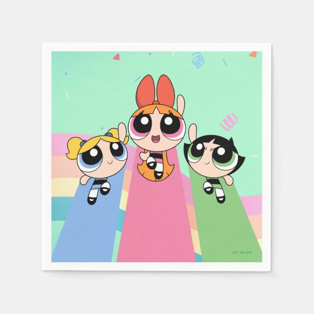 Powerpuff Girls flygfrekvens är hög Pappersservett (Framsidan)