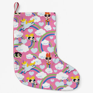 Powerpuff Girls och Donny Rainbow Mönster Liten Julstrumpa