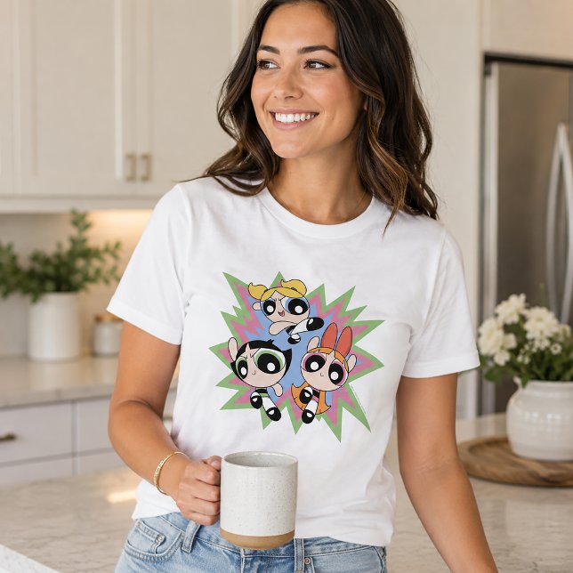 Powerpuff Girls Powfactor T Shirt (Simulated person wearing shirt)