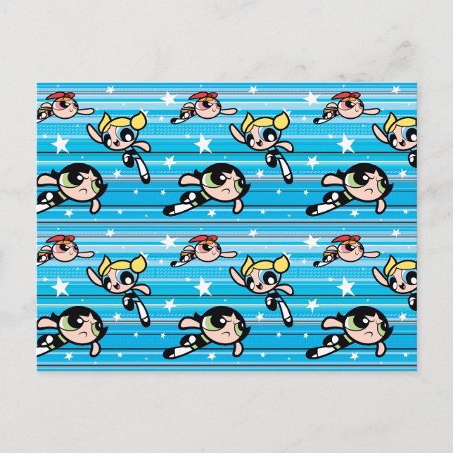 Powerpuff Girls Star Mönster Inbjudan Vykort (Framsida)