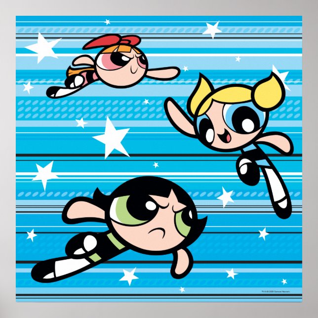 Powerpuff Girls Star Mönster Poster (Framsidan)