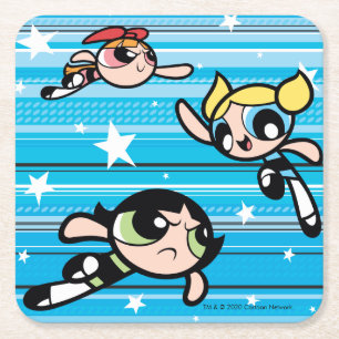 Powerpuff Girls stjärna Mönster Underlägg Papper Kvadrat