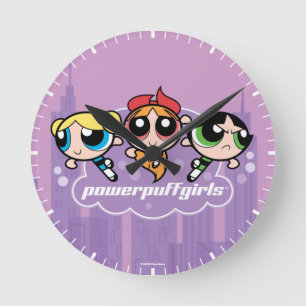 Powerpuff Girls Team-Logotyp Rund Klocka