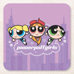 Powerpuff Girls Team-Logotyp Underlägg Papper Kvadrat