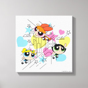 Powerpuff Girls Townsville Mönster Canvastryck