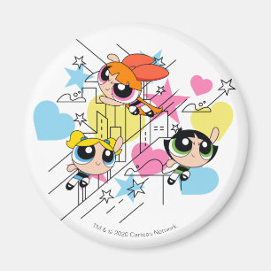 Powerpuff Girls Townsville Mönster Magnet