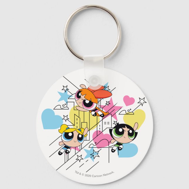 Powerpuff Girls Townsville Mönster Nyckelring (Framsida)