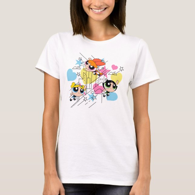 Powerpuff Girls Townsville Mönster T Shirt (Framsida)