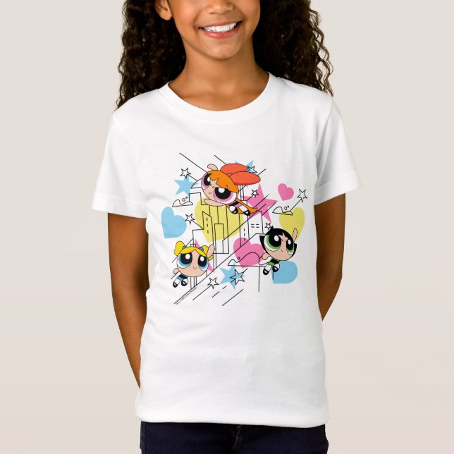Powerpuff Girls Townsville Mönster T Shirt (Framsida)