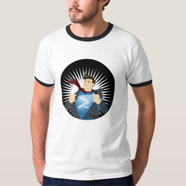 PowerShell SuperHeroTShirt Tröja (Framsida)