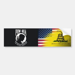 POWMIA, amerikan & Gadsden flaggabildekal Bildekal