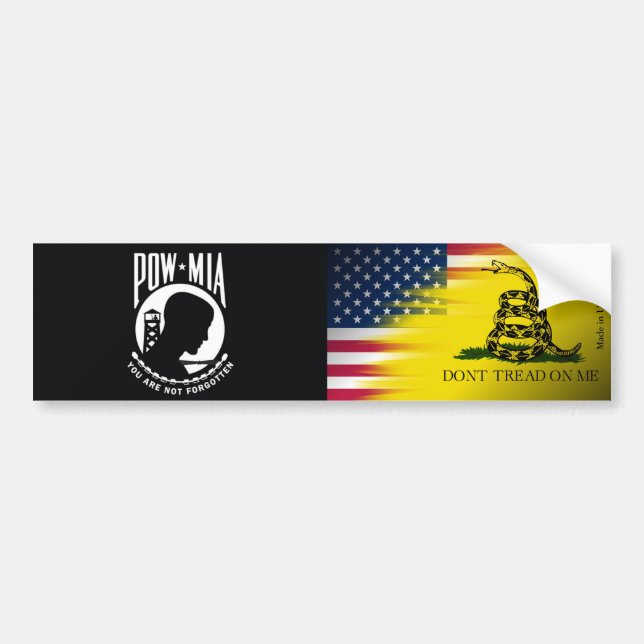 POWMIA, amerikan & Gadsden flaggabildekal Bildekal (Framsidan)