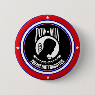 POWMIA - RÖD VIT OCH BLÅTT KNAPP