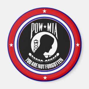 POWMIA - RÖD VIT OCH BLÅTT MAGNET