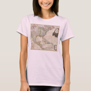 Pownell karta 1794 av Nordamerika och västra T Shirt