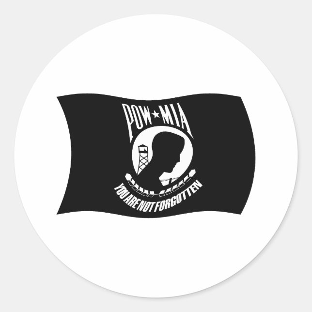 POW's & MIA's Flagga Klistermärke (Framsida)