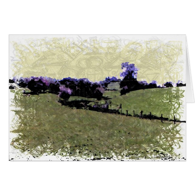 Powys Doodle Hälsningskort (Framsidan Horizontal)