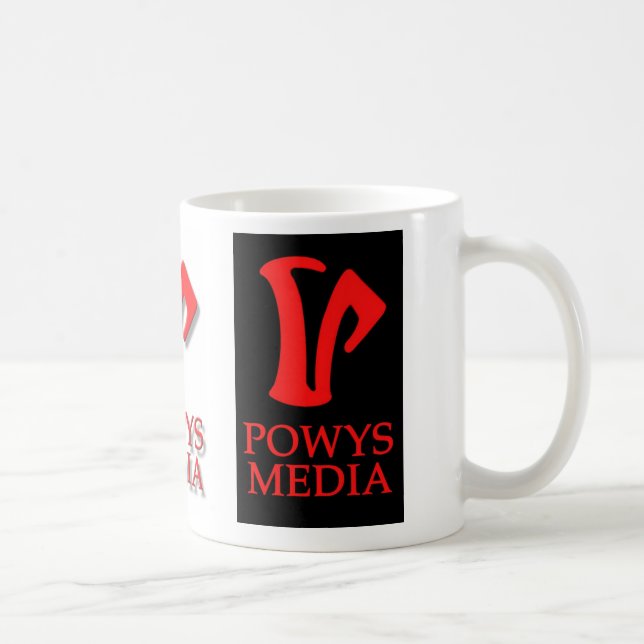 Powys massmediamugg (logotyp 3) kaffemugg (Höger)