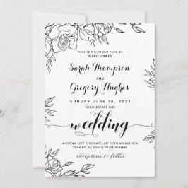 Poy Ro Rustic Calligraphy Bröllop Inbjudningar