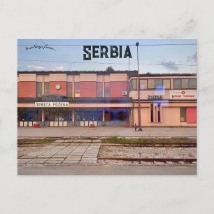 Požegas järnvägsstation i distriktet Zlatibor Serb Vykort
