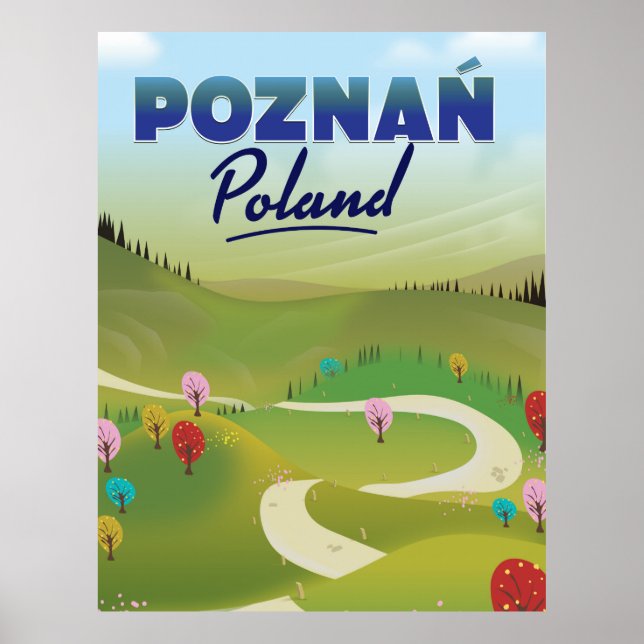 Poznań Polen Resa affisch. Poster (Framsidan)