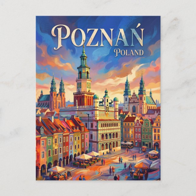 Poznań Polen Vykort (Framsida)