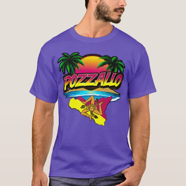 Pozzallo Sicilia Sunset with Handflatan T-Shirt (Framsida)